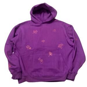 Moment "No Ordinary Moment" Purple Graphic Hoodie Size L-XL Oversized